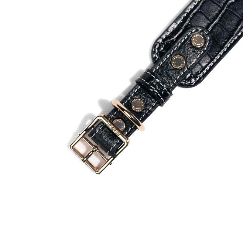 Obsidian Leather Collar - BONDIR