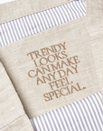 Poesia Embroidered Linen Canvas Bag