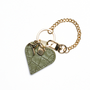 Emerald Leather Heart Bag Charm