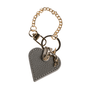 Sand Leather Heart Bag Charm