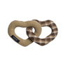 Tawny Tweed Squeaky Interlocking Heart Dog Toy