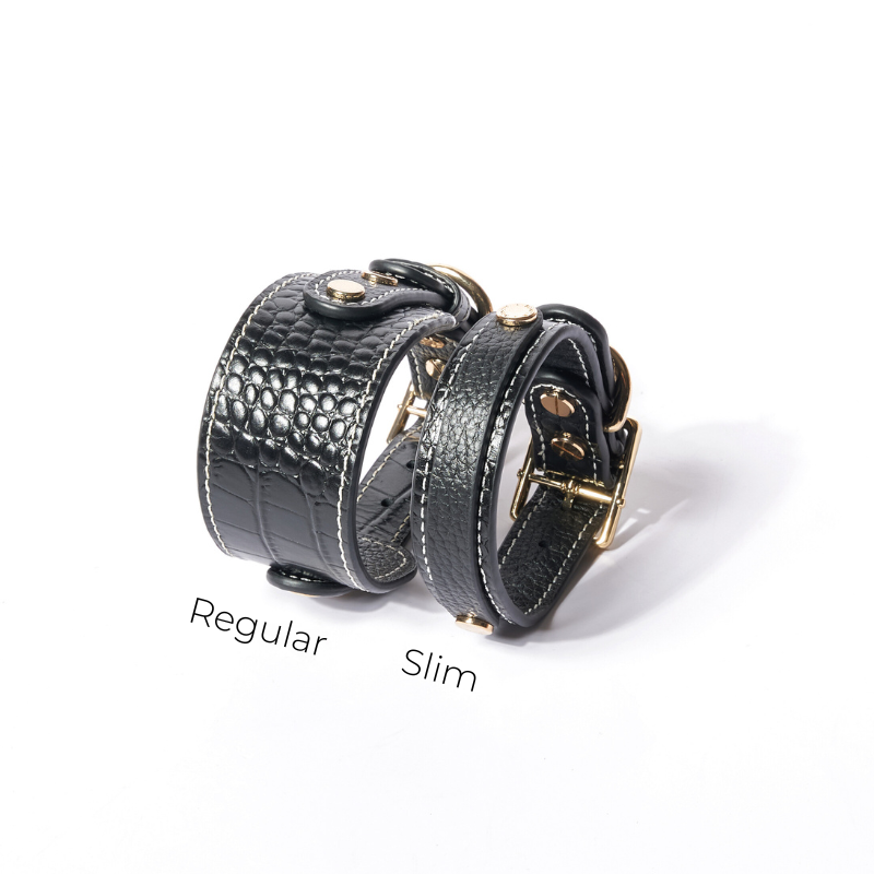 Slim Obsidian Leather Collar