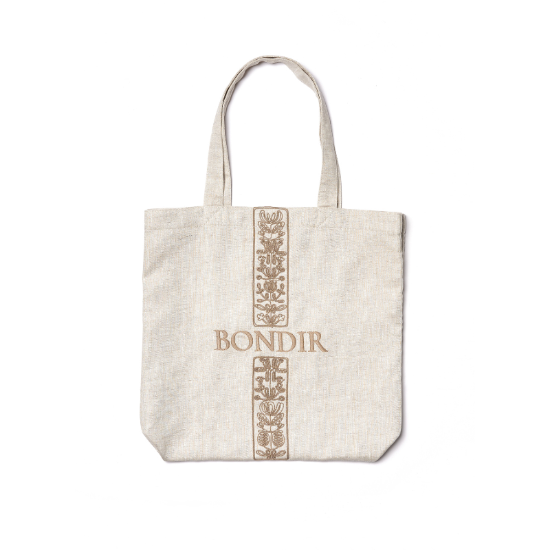 Poesia Embroidered Linen Canvas Bag