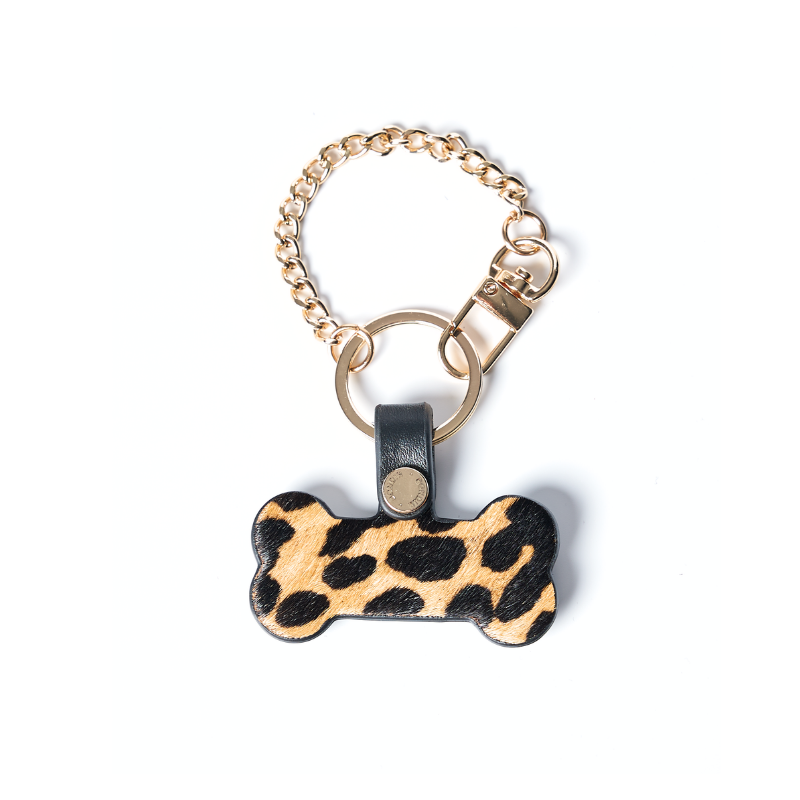 Wide Oak Leather Bone Bag Charm