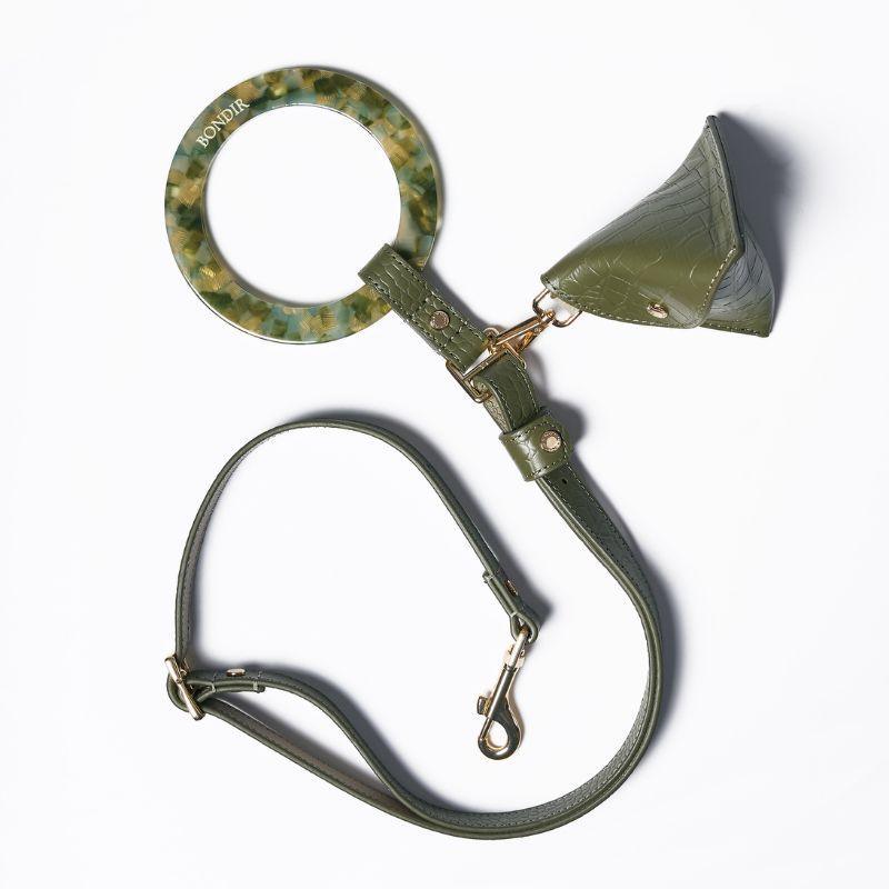 Emerald Leather Poop Bag - BONDIR