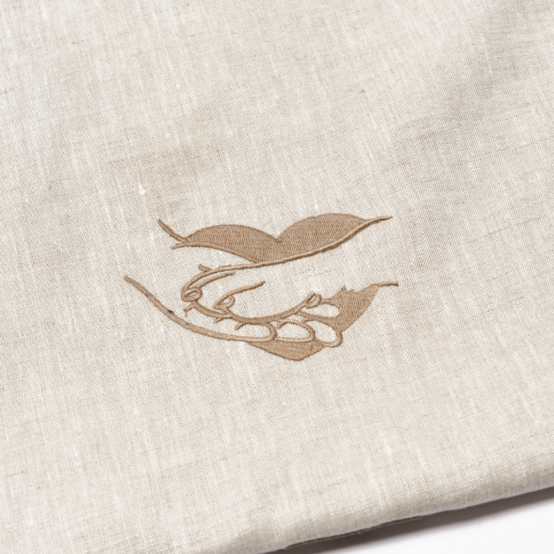 Poesia Embroidered Linen Canvas Bag