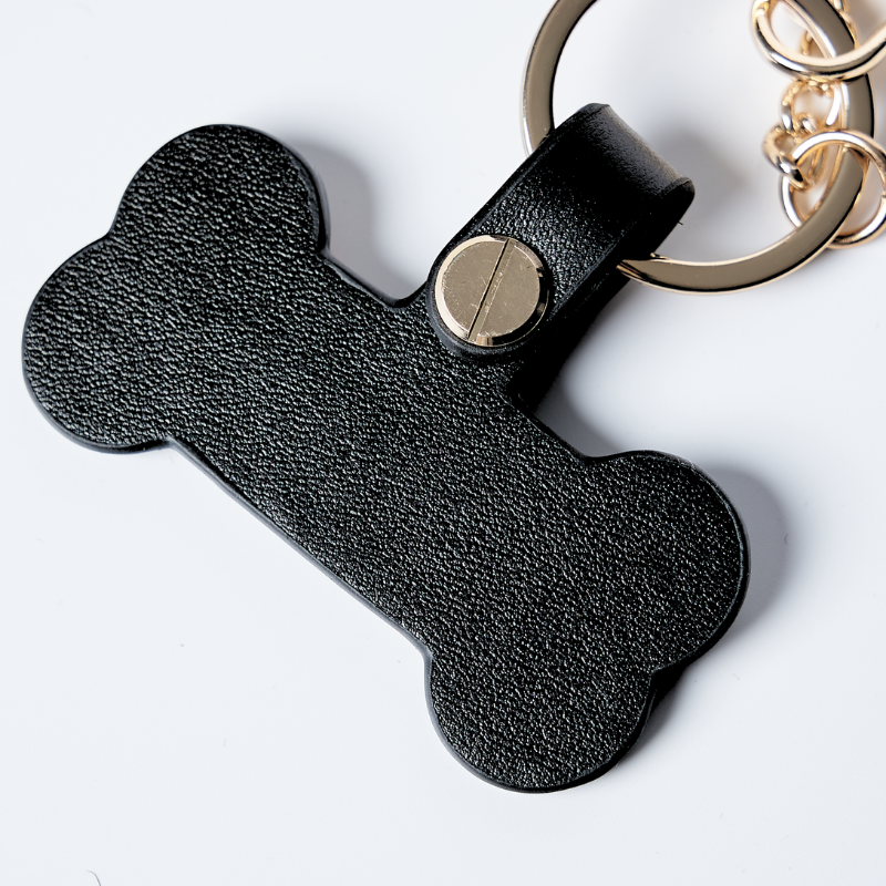 Wide Oak Leather Bone Bag Charm