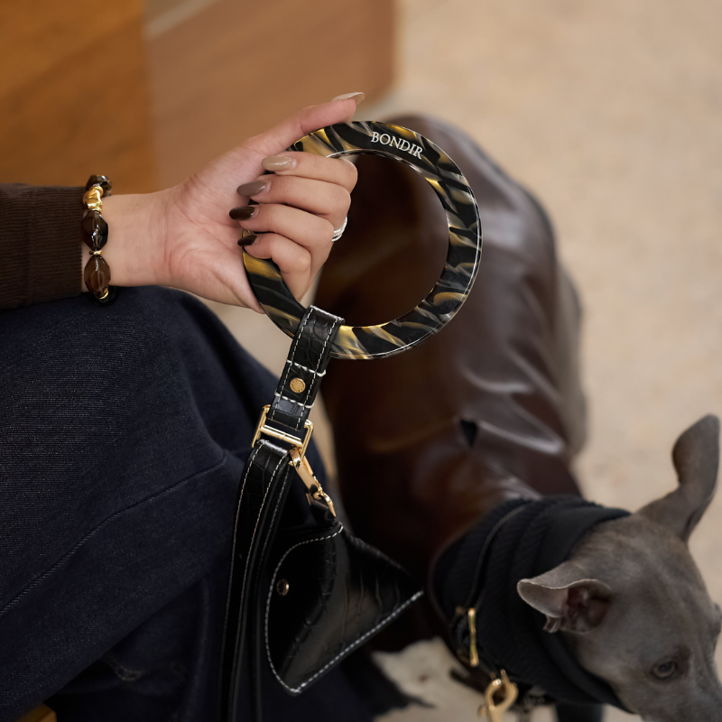 Obsidian Leather Dog Leash