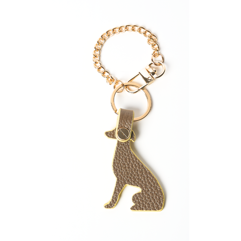Rosy Leather Greyhound Bag Charm