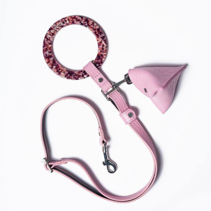 Flamingo Leather Poop Bag - BONDIR