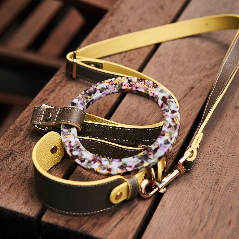 Rosy Leather Dog Leash - BONDIR