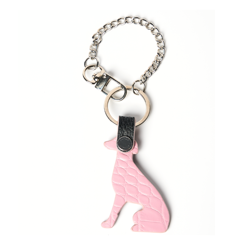 Flamingo Leather Greyhound Bag Charm