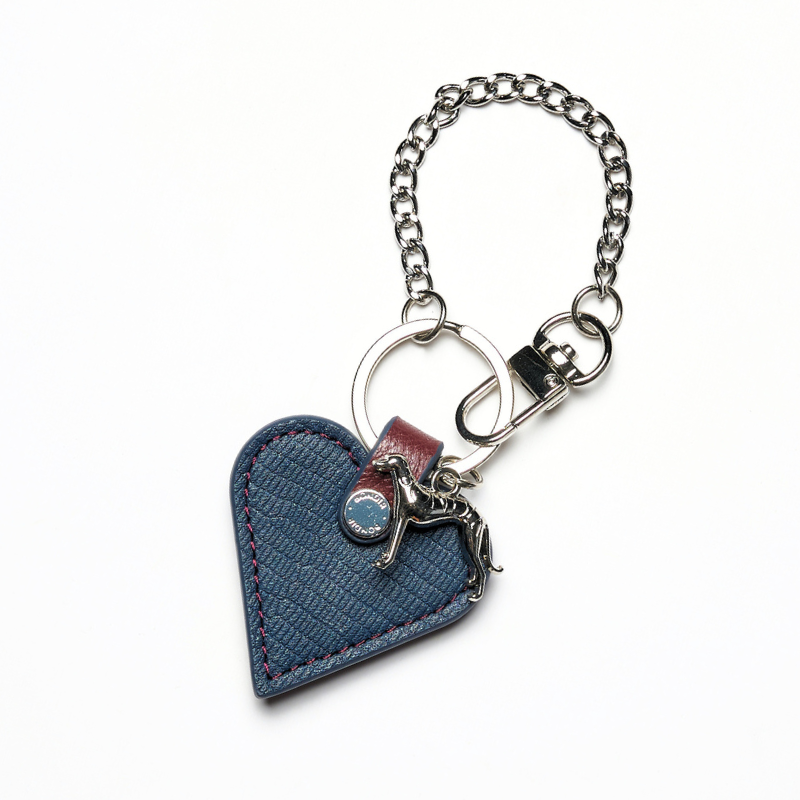 Rosette Leather Heart Bag Charm