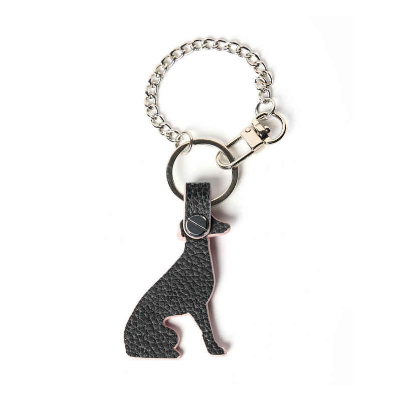Flamingo Leather Greyhound Bag Charm