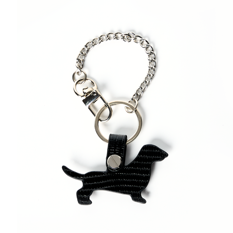 Jungle Fleck Leather Dachshund Bag Charm