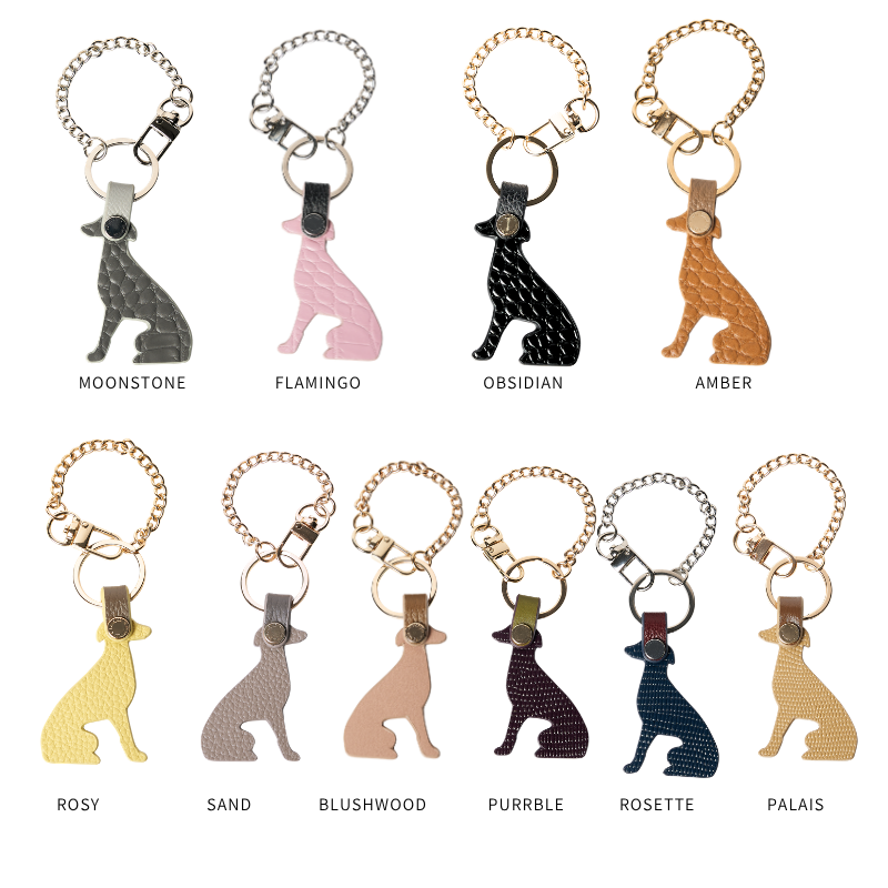 Rosy Leather Greyhound Bag Charm