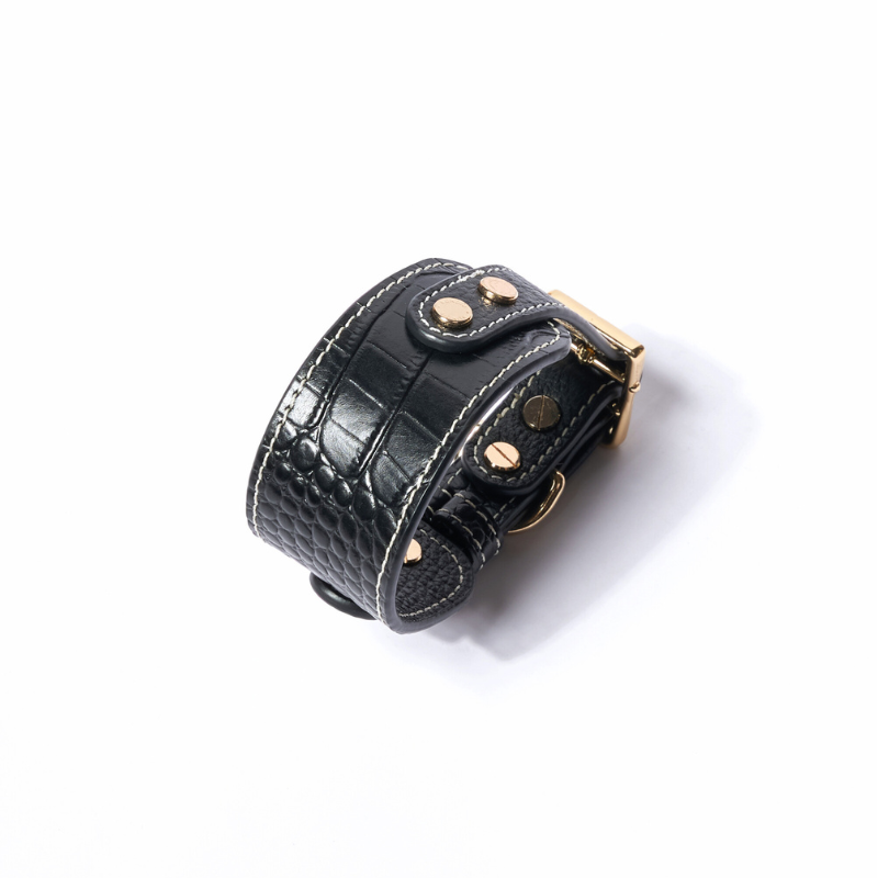 Obsidian Leather Collar