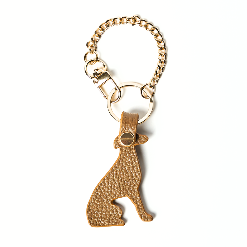 Amber Leather Greyhound Bag Charm