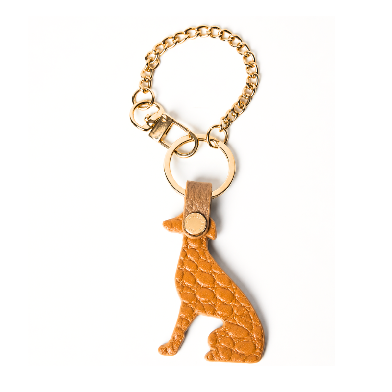 Amber Leather Greyhound Bag Charm