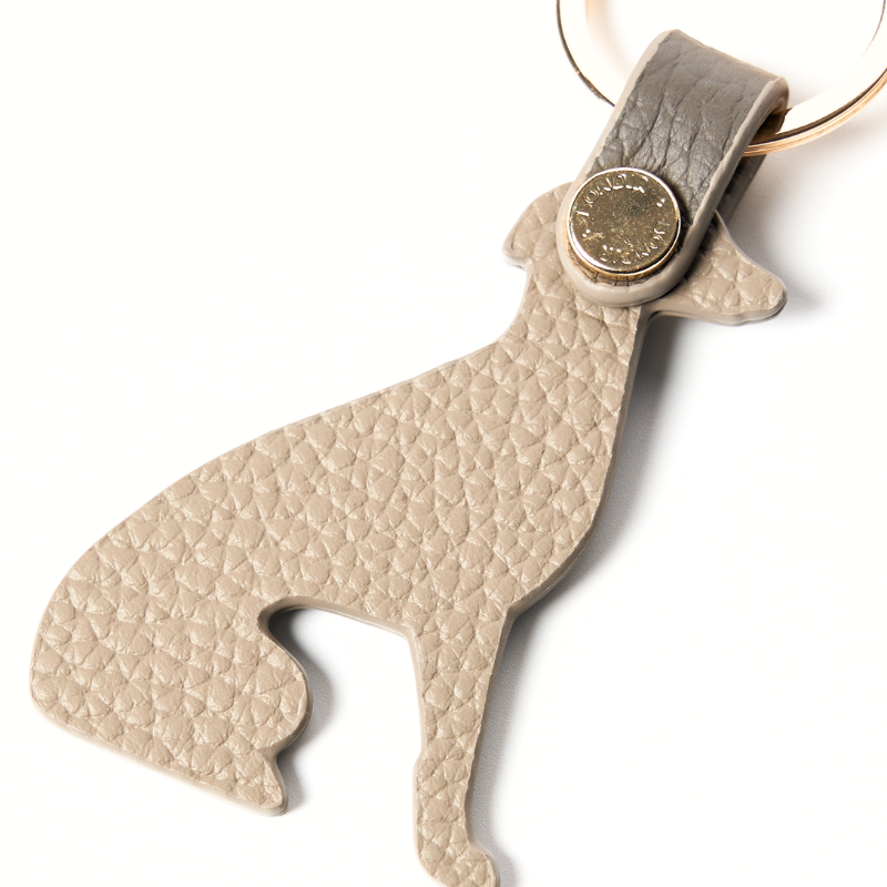 Sand Leather Greyhound Bag Charm