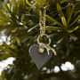 Sand Leather Heart Bag Charm