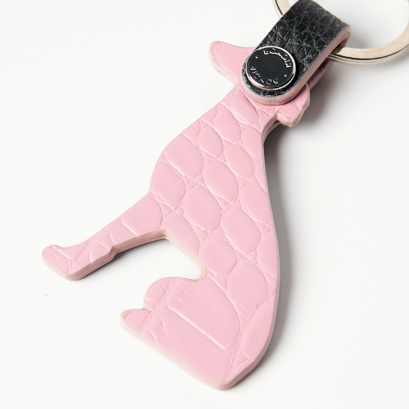Flamingo Leather Greyhound Bag Charm