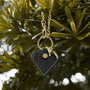 Obsidian Leather Heart Bag Charm