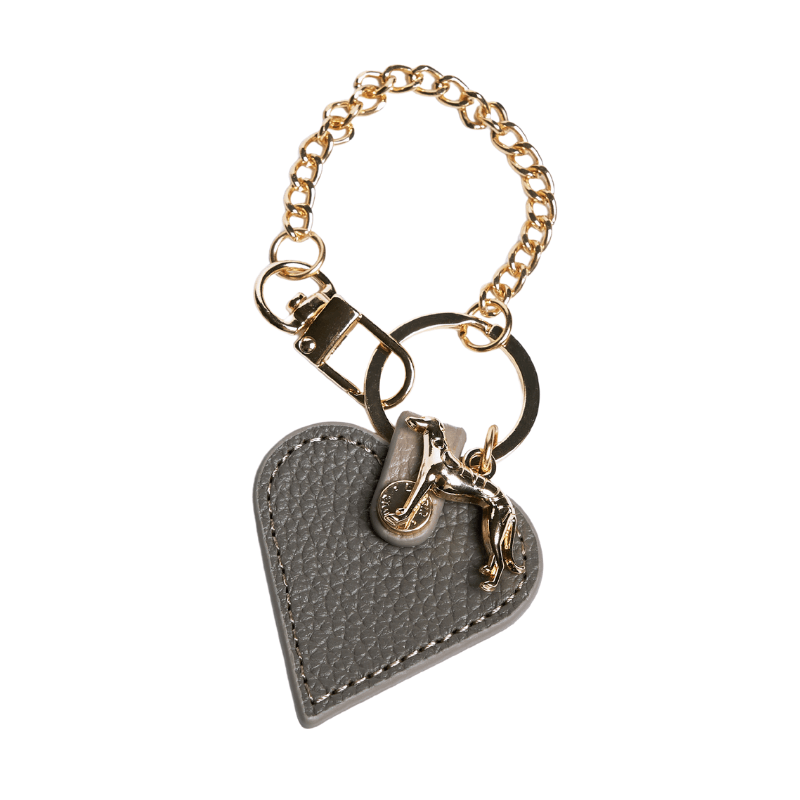 Sand Leather Heart Bag Charm