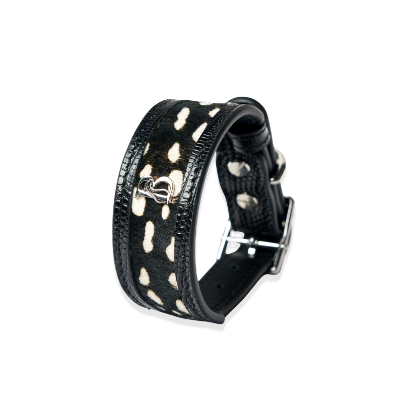Jungle Fleck Pony Hair Dog Collar