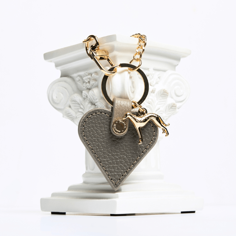 Sand Leather Heart Bag Charm