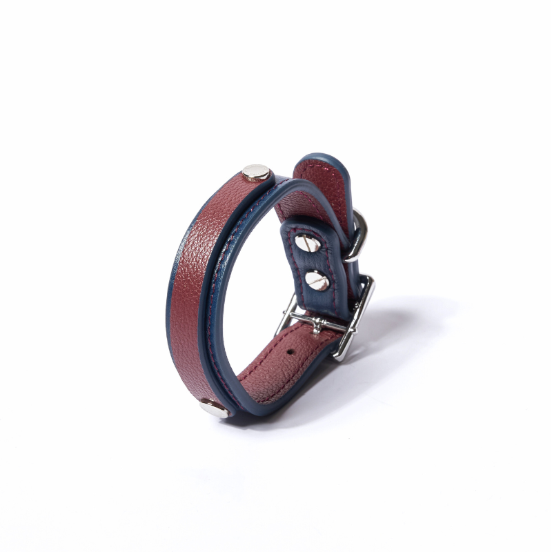 Slim Rosette Leather Collar