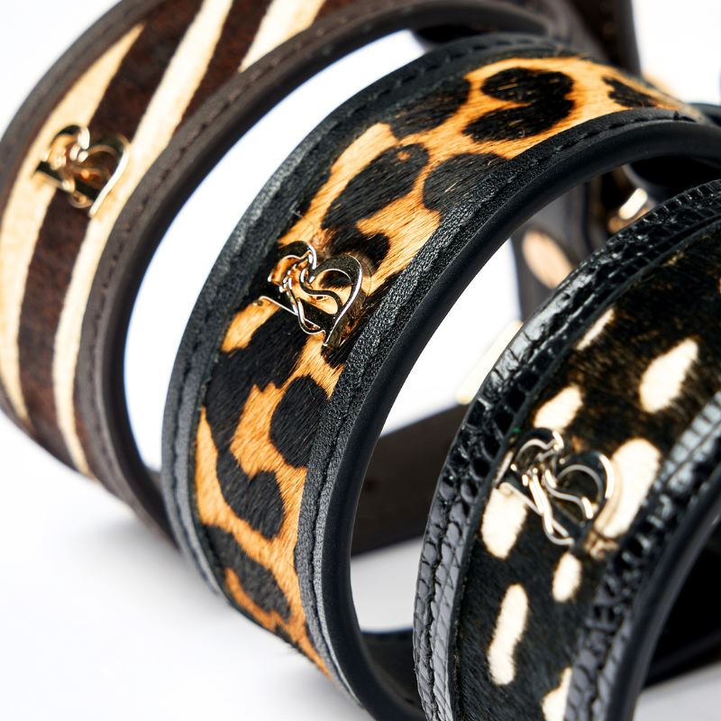 Jungle Fleck Pony Hair Dog Collar