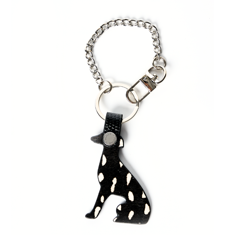 Jungle Fleck Leather Greyhound Bag Charm