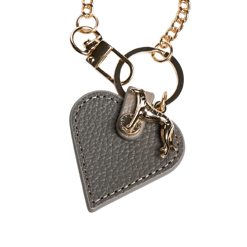 Sand Leather Heart Bag Charm