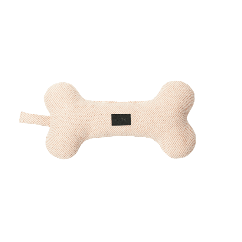 Pink Posh Tweed Squeaky Bone Dog Toy - BONDIR