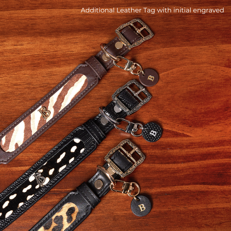 Jungle Fleck Pony Hair Dog Collar