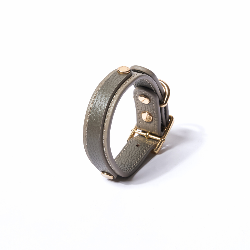 Slim Sand Leather Collar