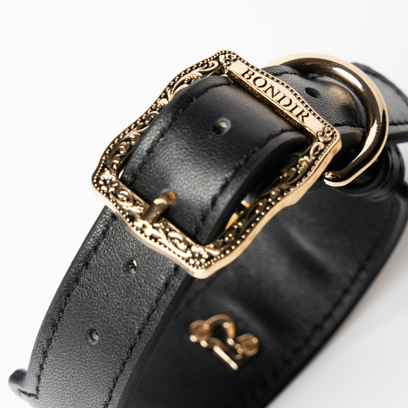 Wide Oak Pony Hair Dog Collar