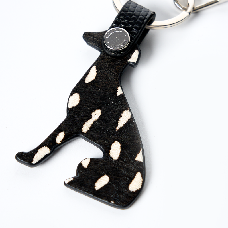 Jungle Fleck Leather Greyhound Bag Charm