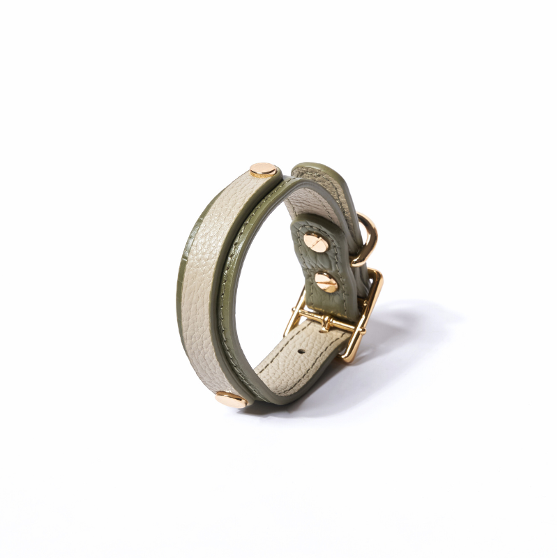Slim Emerald Leather Collar