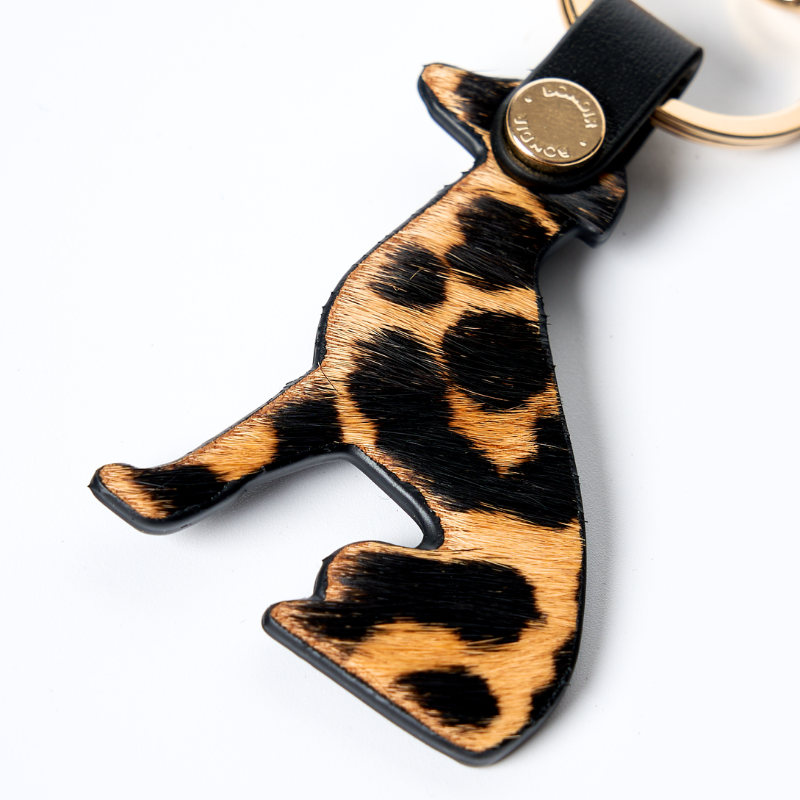 Wide Oak Leather Greyhound Bag Charm
