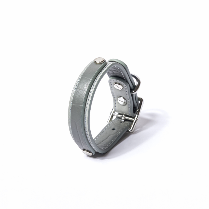 Slim Moonstone Leather Collar