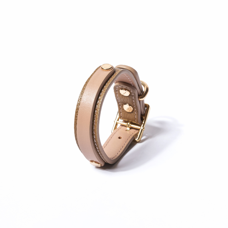 Slim Blushwood Leather Collar