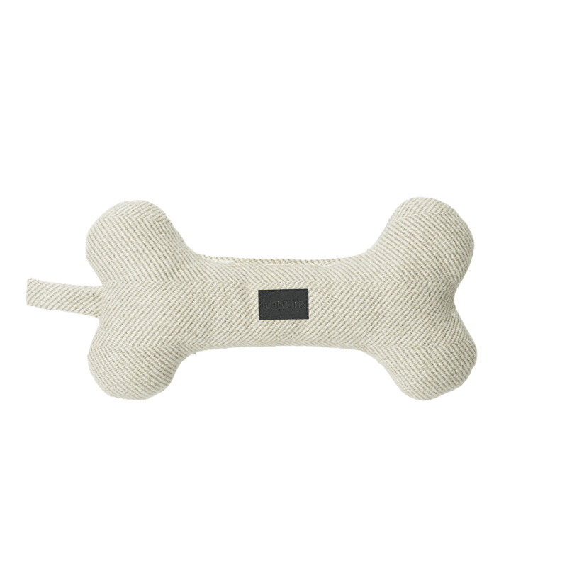 Frosty Jade Tweed Squeaky Bone Dog Toy - BONDIR