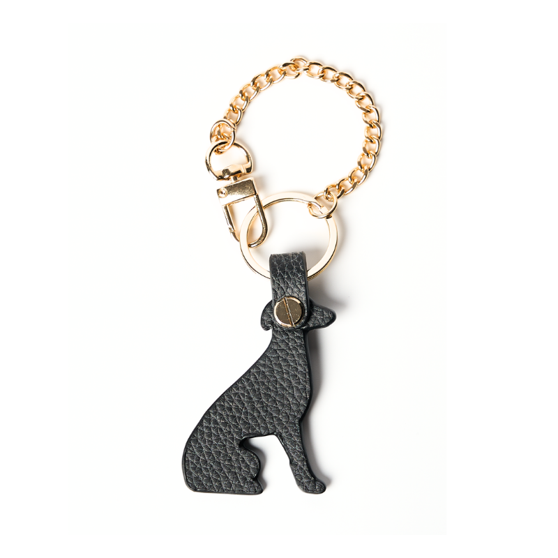 Obsidian Leather Greyhound Bag Charm