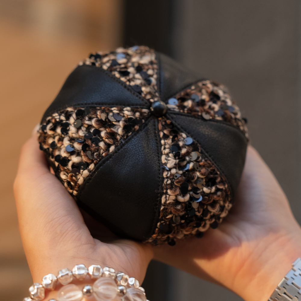 Crimson Sequin Dog Beret
