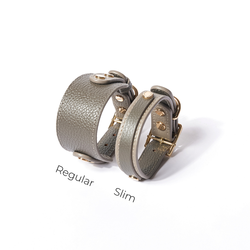 Slim Sand Leather Collar