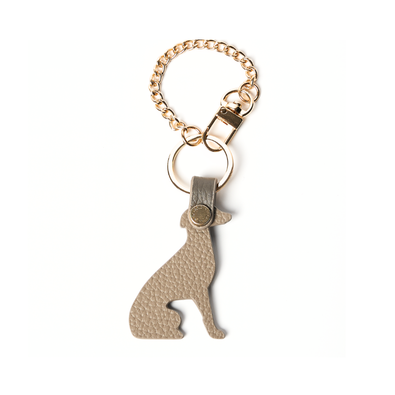 Sand Leather Greyhound Bag Charm