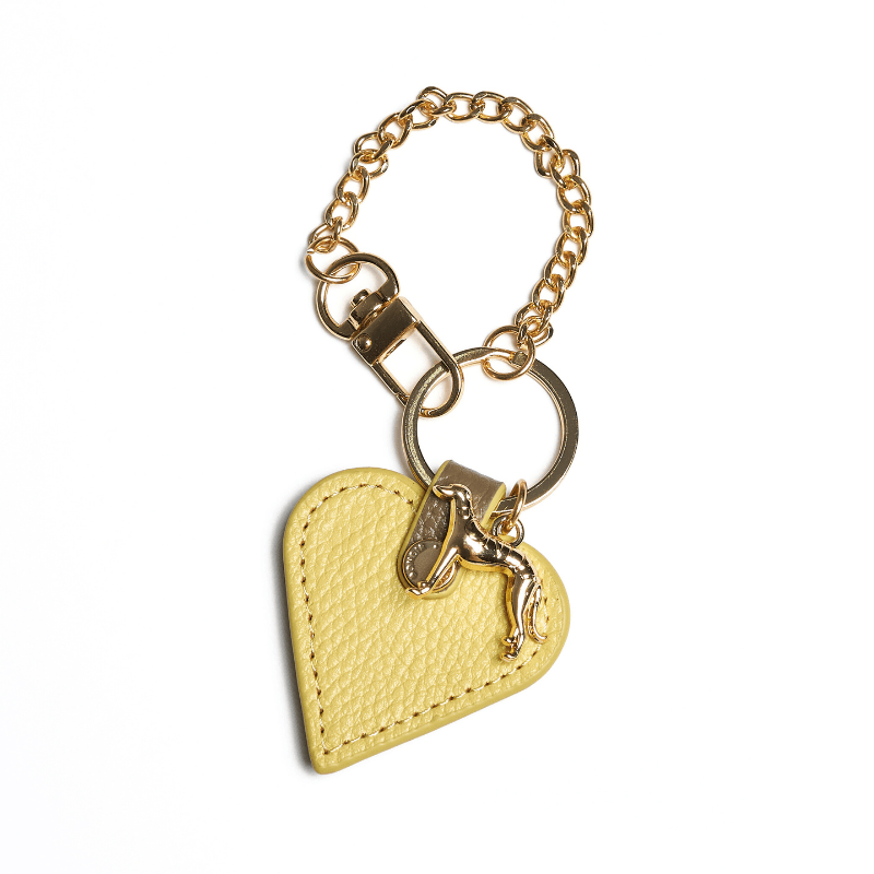 Rosy Leather Heart Bag Charm