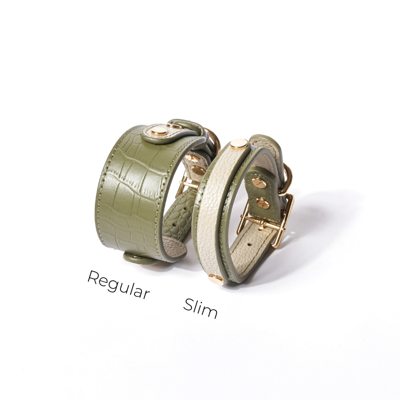 Slim Emerald Leather Collar